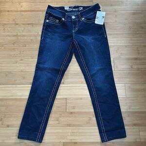 Seven7 Womens Slim Straight Jeans Size 10 Dark Wash